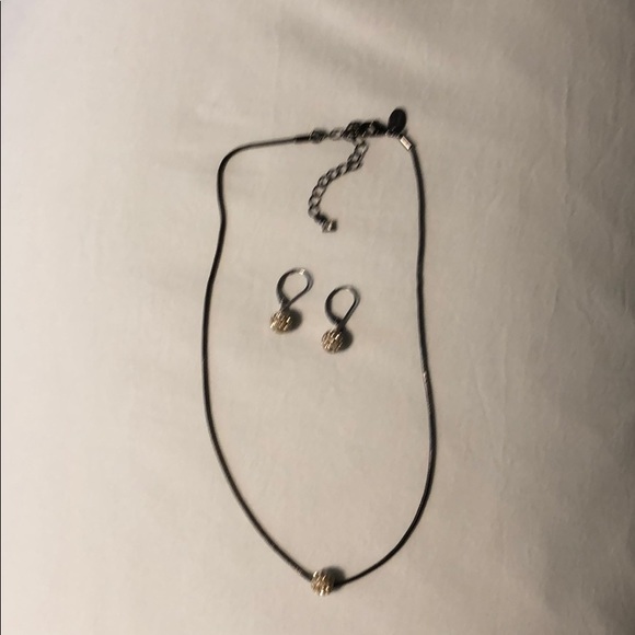 Lia Sophia Jewelry - Lia Sophia Black, Gold & Crystal Necklace/Earrings